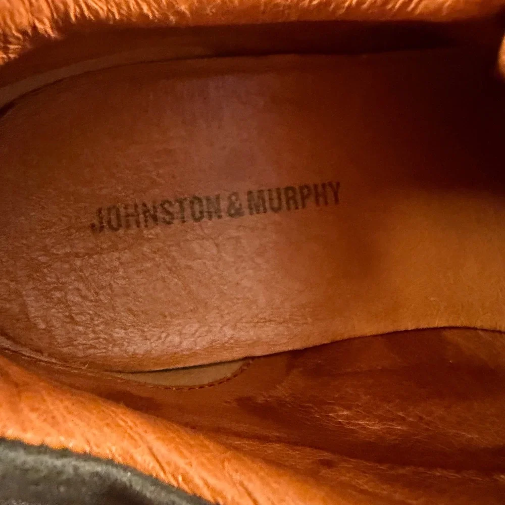 Johnston & Murphy Mens Black Leather Cap Toe Chukka Boots 8.5 M Made in Portugal